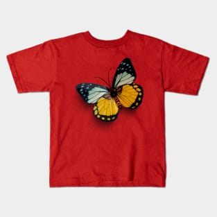 Real Butterfly white and yellow Kids T-Shirt